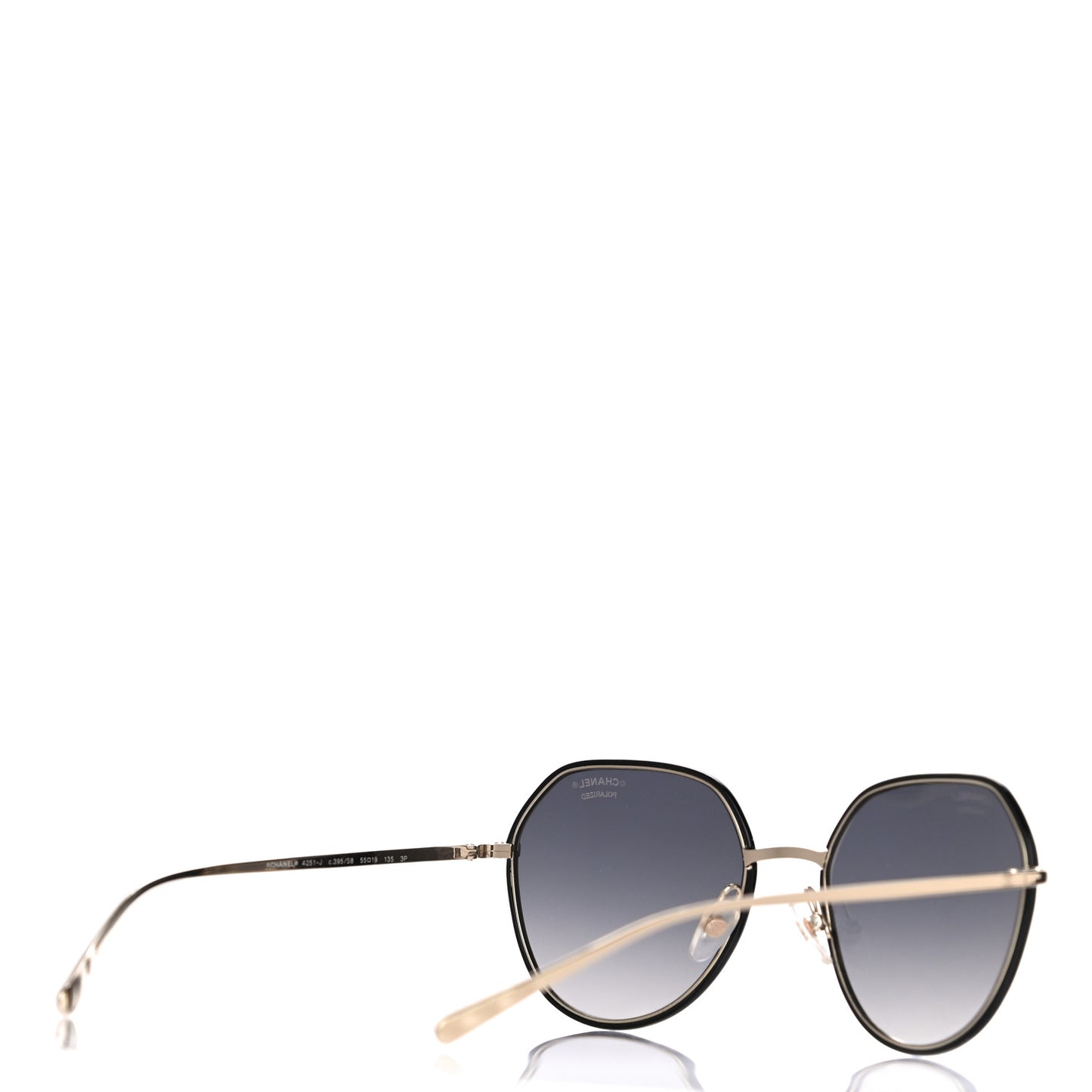 Round Sunglasses 4251-J Gold Black