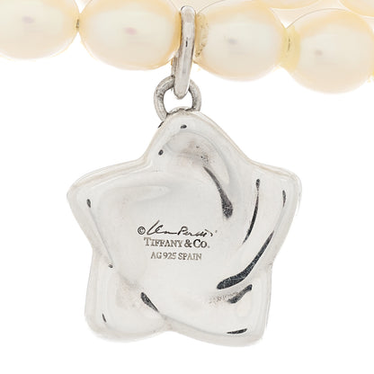 Tiffany Sterling Silver Pearl Elsa Peretti Three Row Star Charm Bracelet 5 of 5