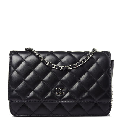 Chanel Lambskin Quilted Wallet On Chain WOC Black 1 of 11