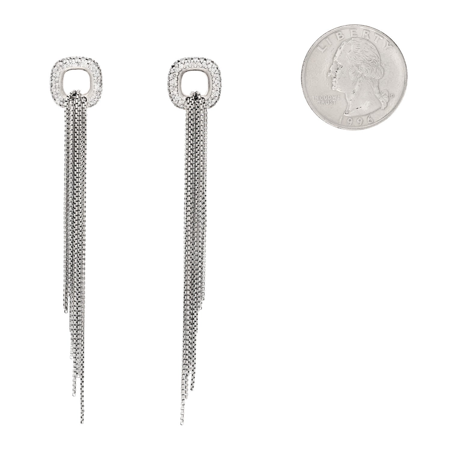 David Yurman Sterling Silver Diamond Tassel Drop Earrings 2 of 4