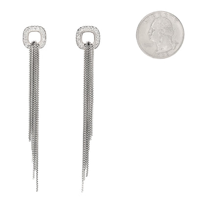 David Yurman Sterling Silver Diamond Tassel Drop Earrings 2 of 4