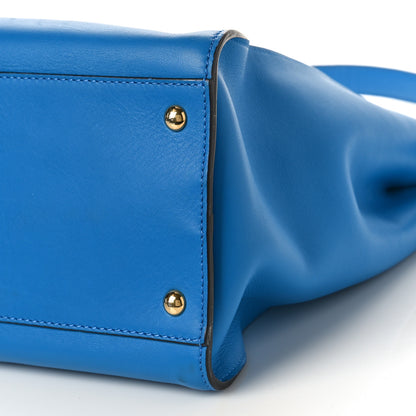 Fendi Vitello Seta Studded Monster Eyes Large Peekaboo Iconic Satchel Blue Royal Black Multicolor 10 of 10