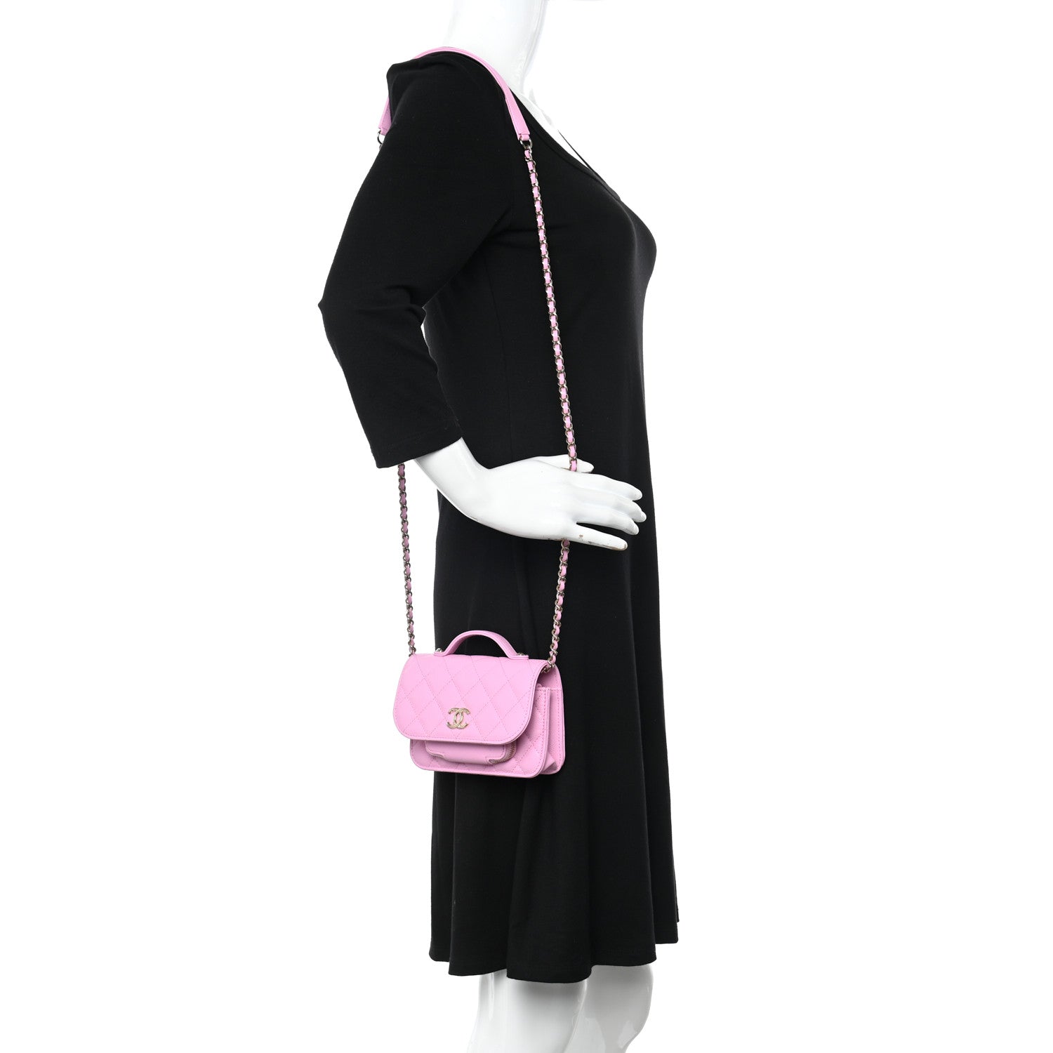 Chanel Caviar Quilted Business Affinity Clutch With Chain Flap Lilac 2 of 12