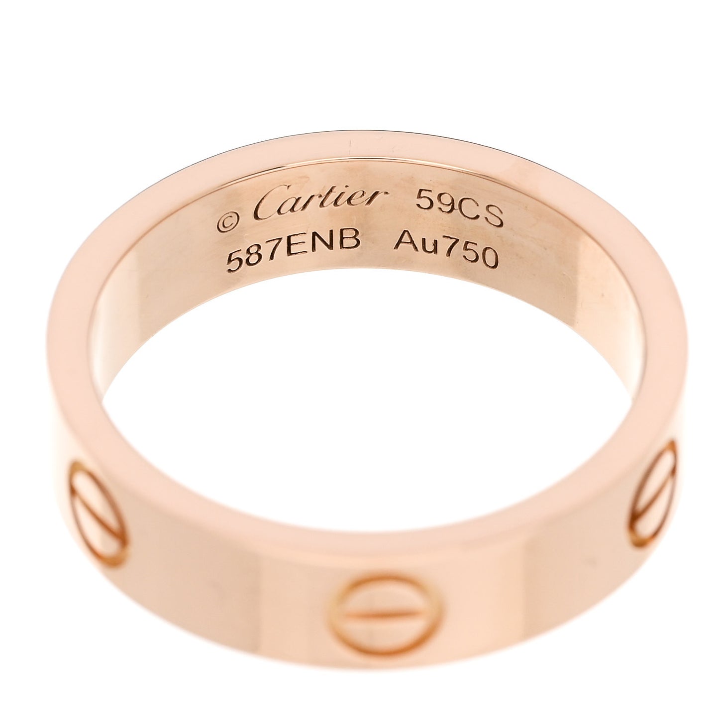 18K Pink Gold 5.5mm LOVE Ring 59 8.75