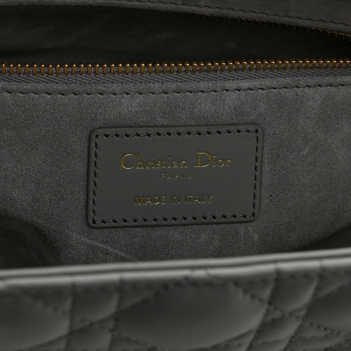 Lambskin Cannage Medium Lady Dior Grey