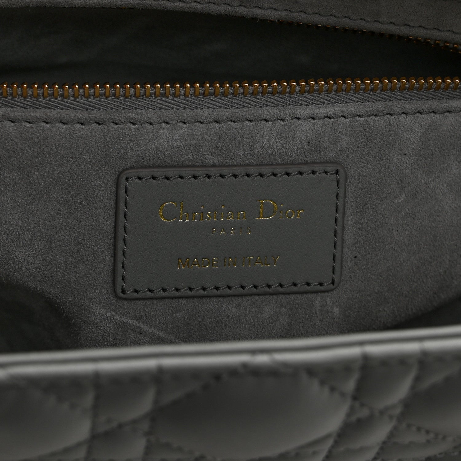 Christian Dior Lambskin Cannage Medium Lady Dior Grey 6 of 10