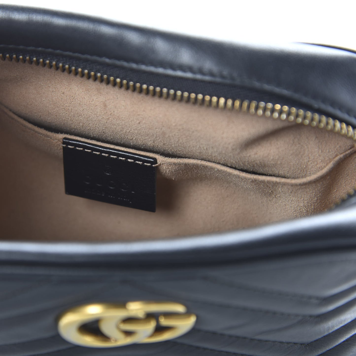 Calfskin Matelasse Mini GG Marmont Chain Shoulder Bag Black
