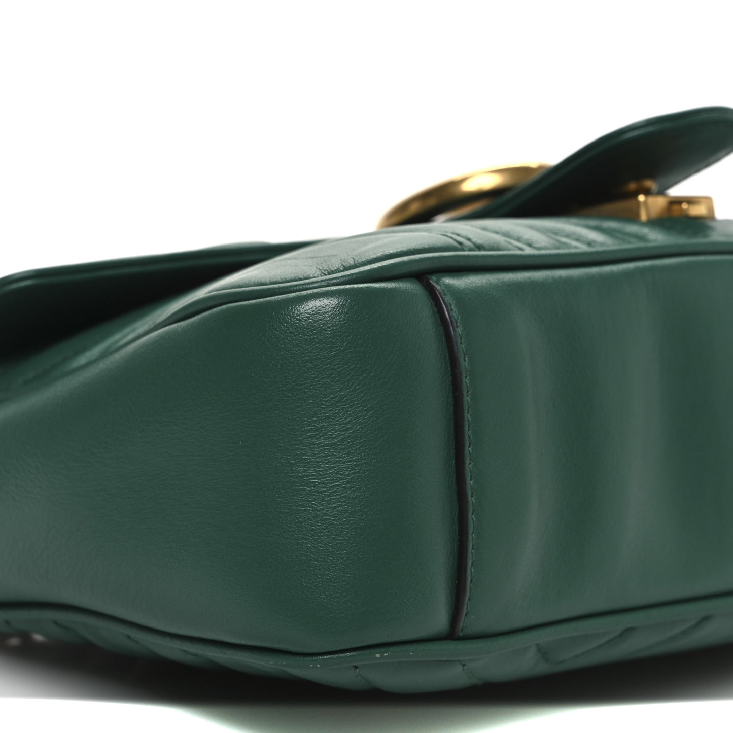 Calfskin Matelasse Small GG Marmont Shoulder Bag Emerald Green