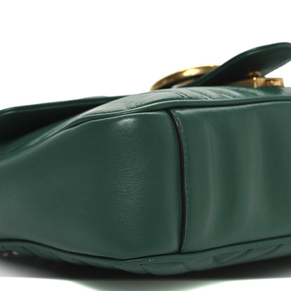 Gucci Calfskin Matelasse Small GG Marmont Shoulder Bag Emerald Green 9 of 13