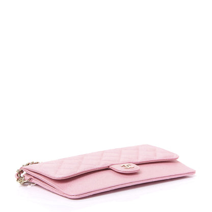 Chanel Iridescent Caviar Quilted Classic Pouch With Handle Rose Pink 3 of 10