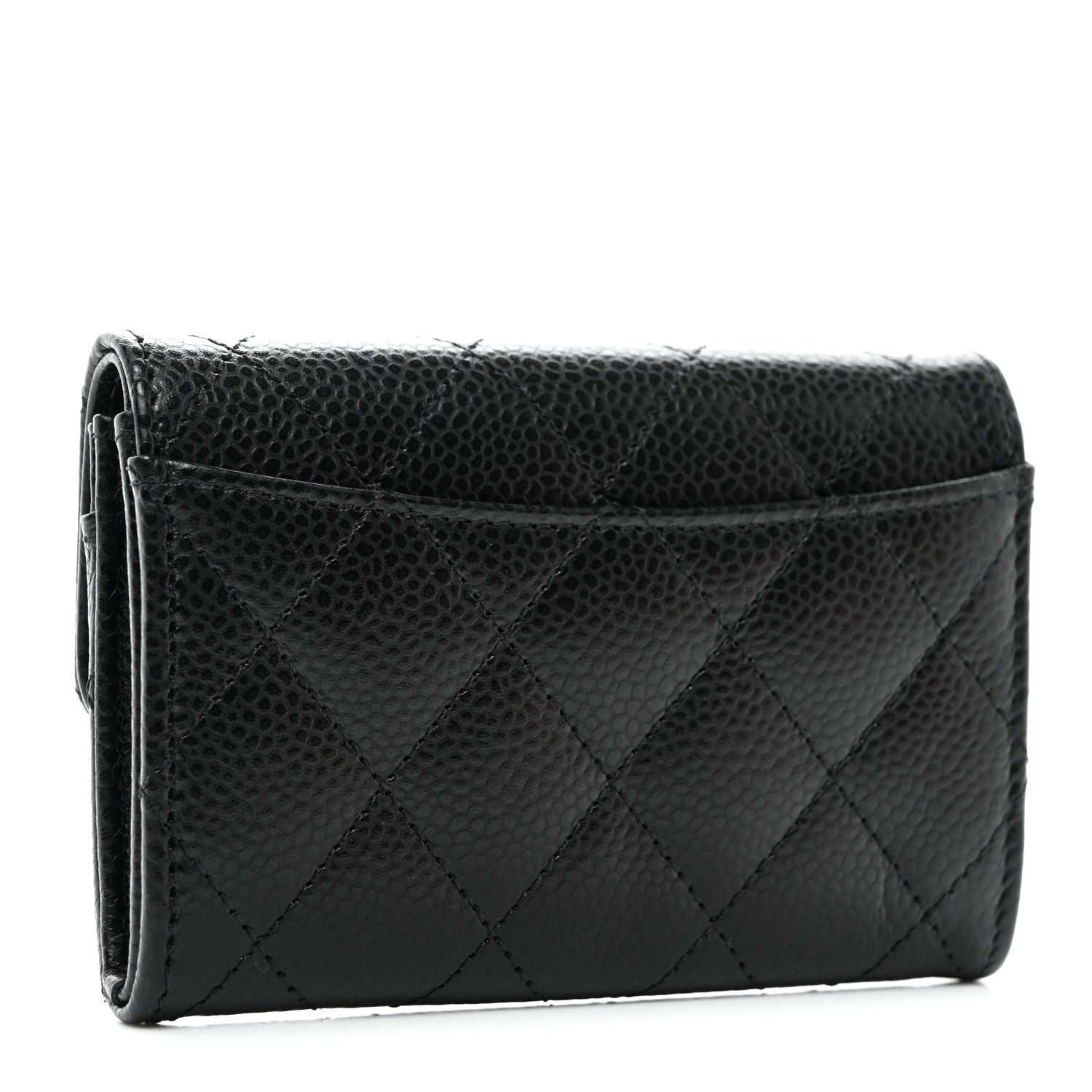 Chanel Caviar Quilted Flap Card Holder Wallet Black 3 of 10
