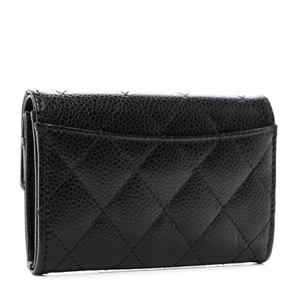 Chanel Caviar Quilted Flap Card Holder Wallet Black 3 of 10