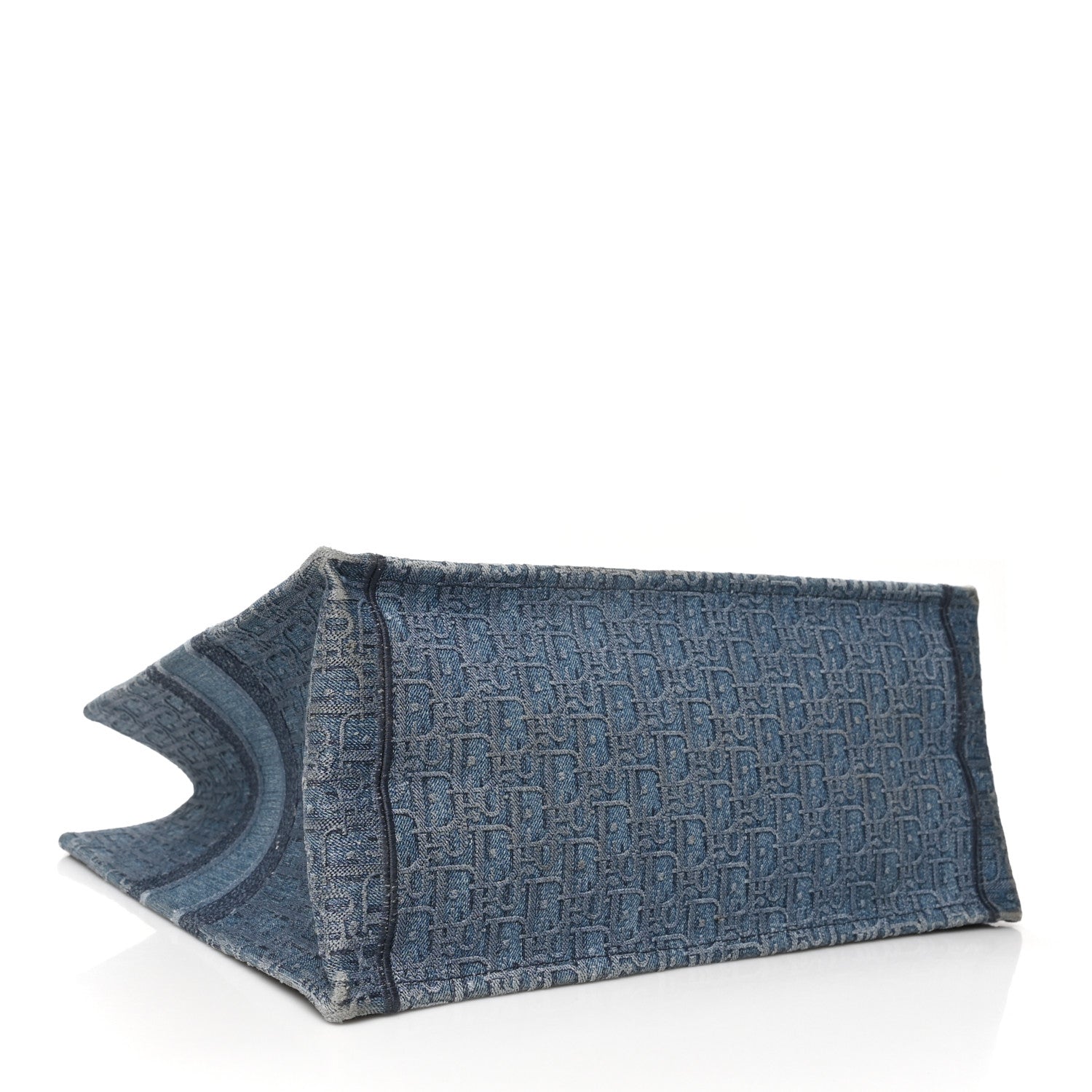 Christian Dior Oblique Denim Book Tote Denim Blue 4 of 7