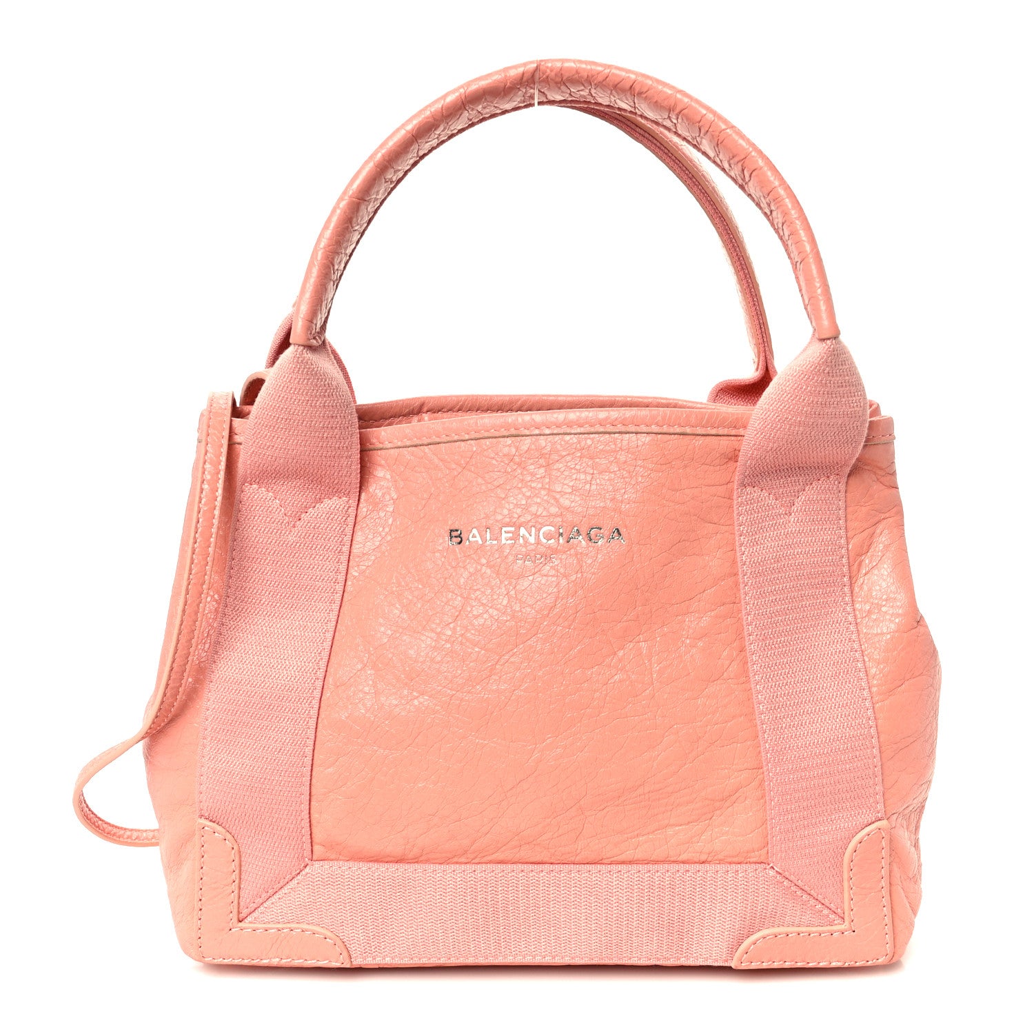 Balenciaga Agneau Stadio Ruban Viscose Navy Cabas XS Rose Ballerine 1 of 10