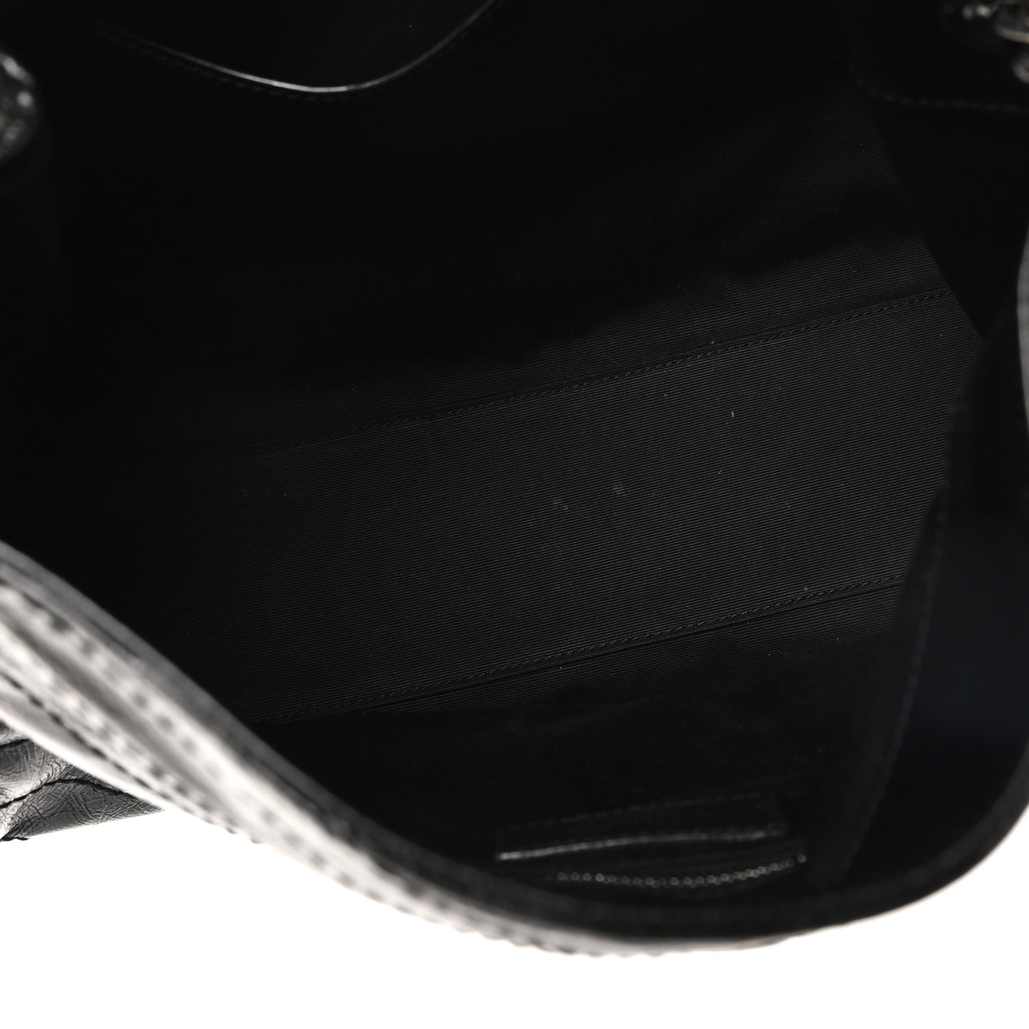 Crinkled Calfskin Matelasse Monogram Medium Niki Shopper Tote Black