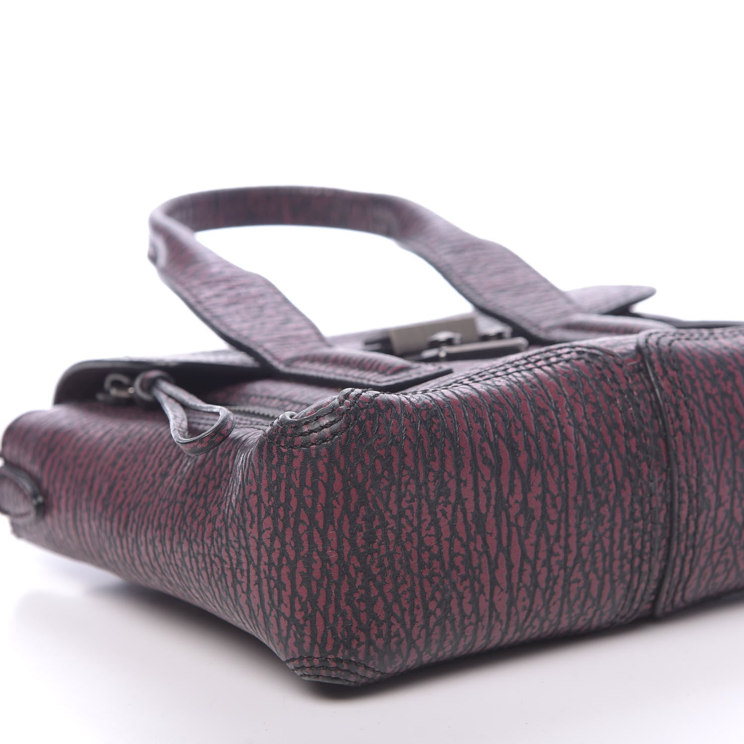 3.1 Phillip Lim 3.1 Textured Calfskin Mini Pashli Satchel Black Red 8 of 13