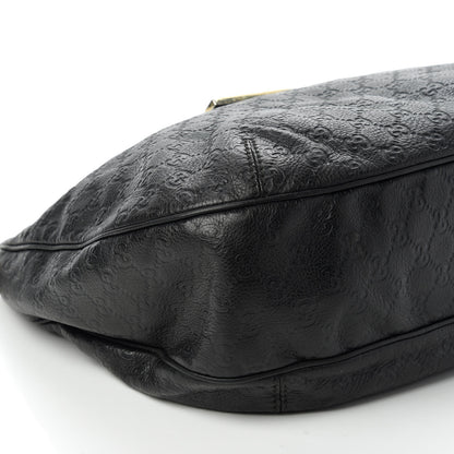Gucci Guccissima Large New Ladies Web Hobo Black 6 of 11