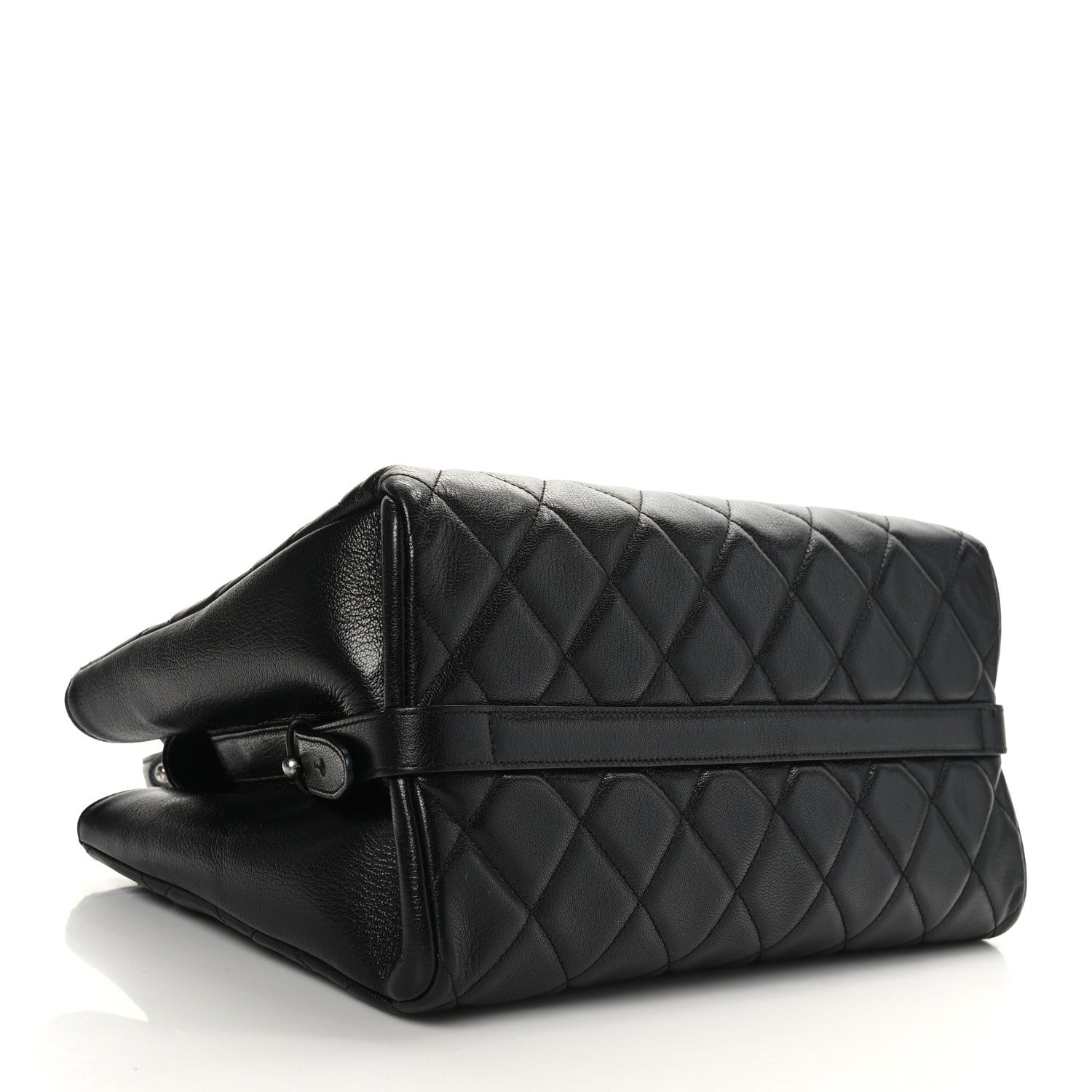 Chanel Metallic Goatskin Quilted Large City Rock Shopping Bag Black 4 of 11