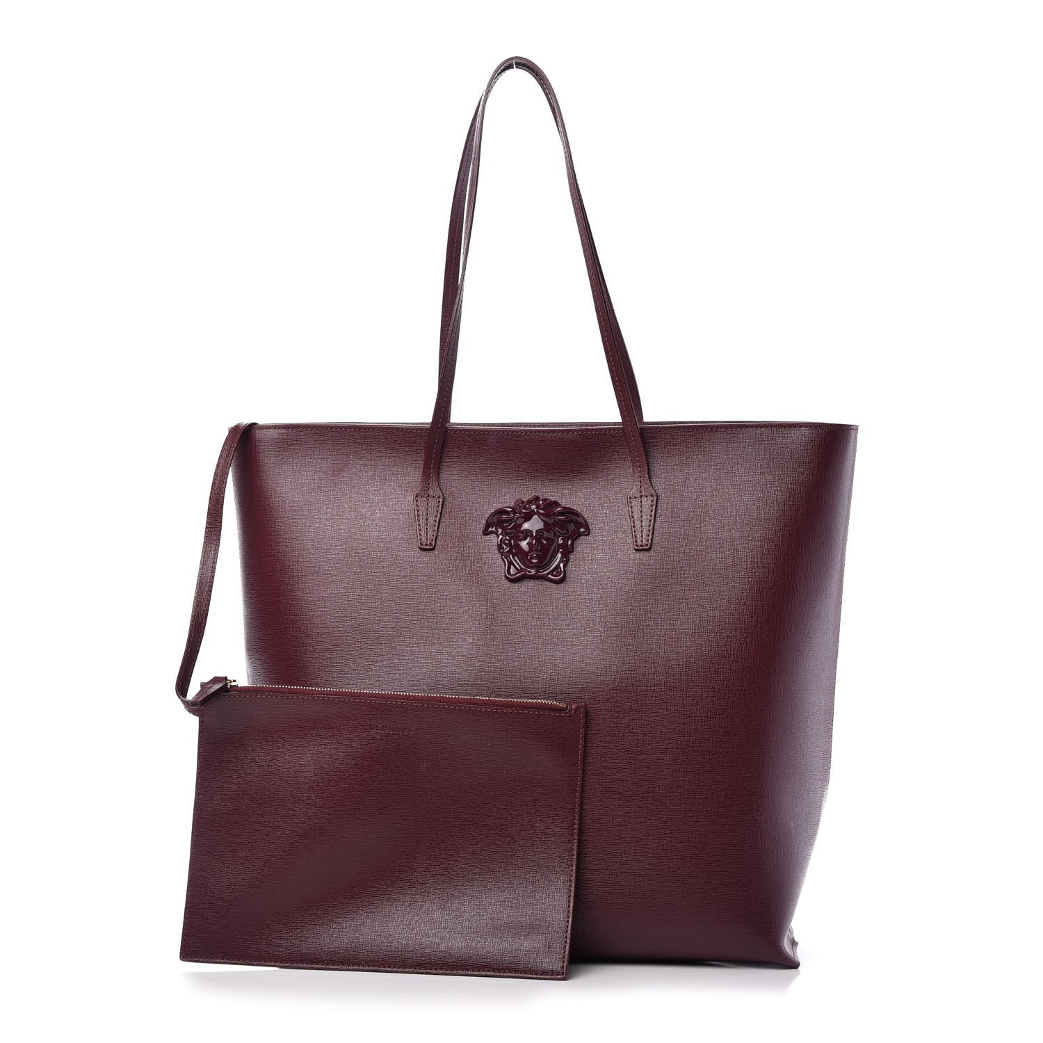 Versace Saffiano Palazzo Medusa Tote Burgundy 1 of 9