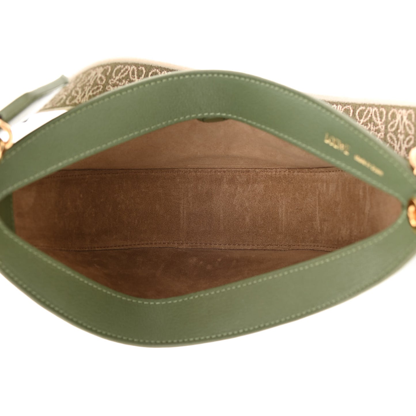 Satin Calfskin Jacquard Small Luna Bag Avocado Green