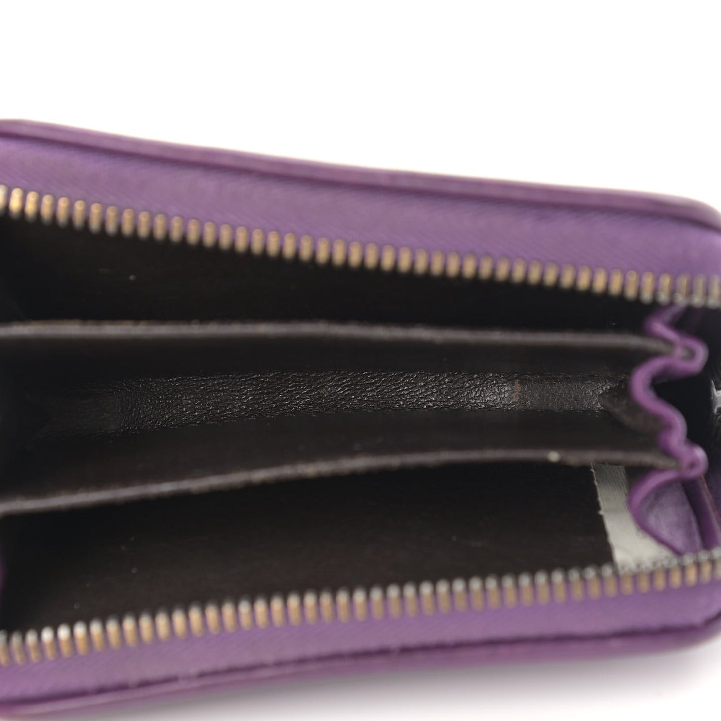 Nappa Intrecciato Zip Around Coin Purse Purple