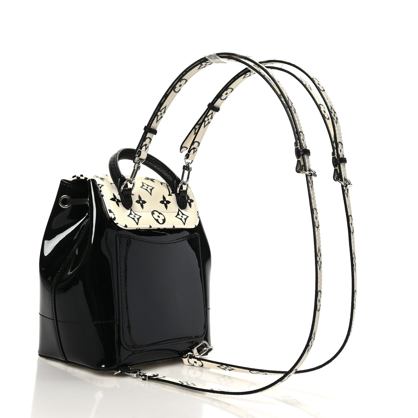 Patent Monogram Hot Springs Backpack Black White