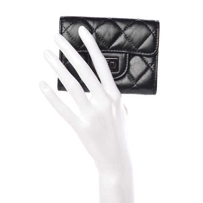 Chanel Aged Calfskin Quilted Reissue Flap Card Holder Wallet So Black 2 of 9