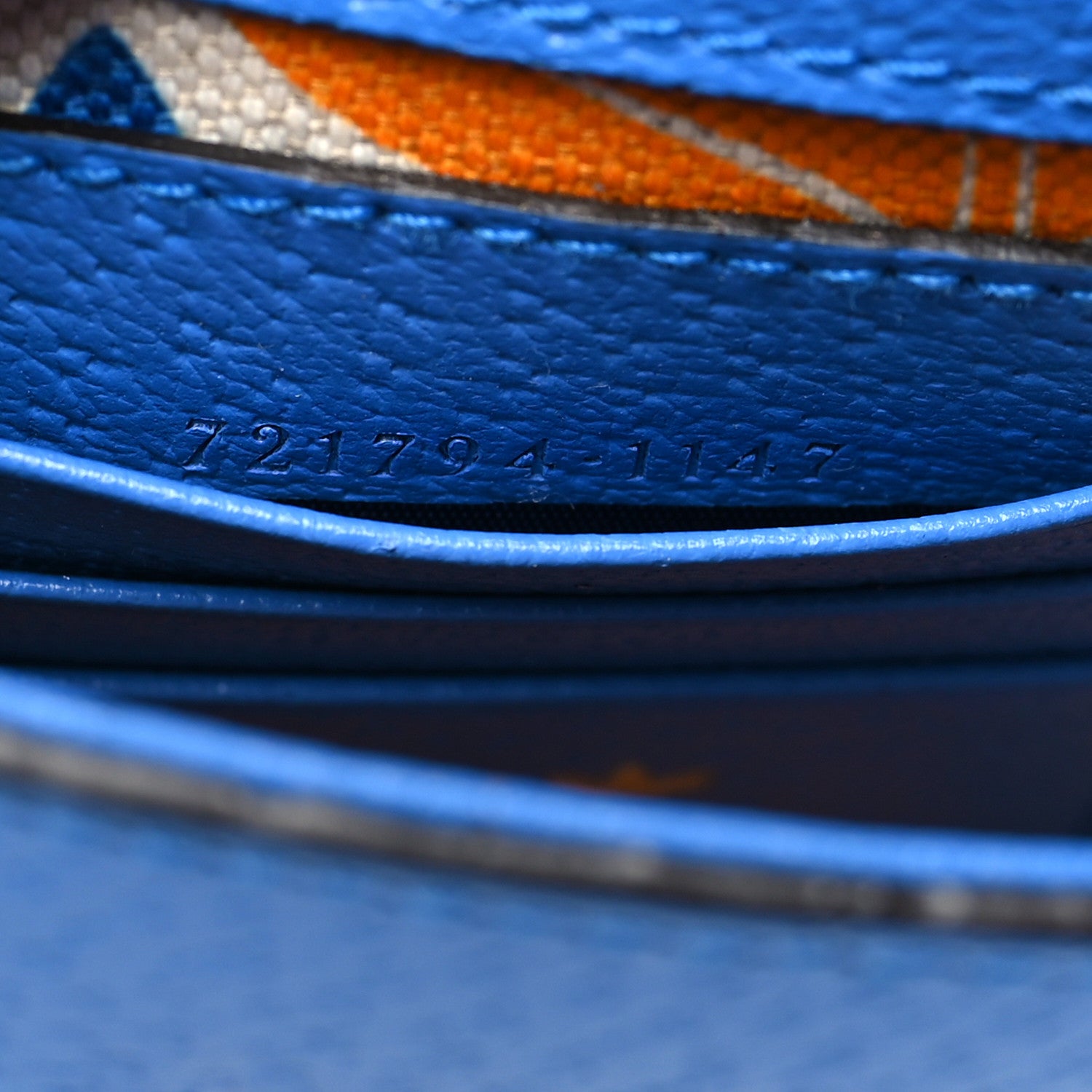 Gucci X ADIDAS Textured Dollar Calfskin Trefoil Embossed Phone Crossbody Bag Oriental Blue Mystic White 7 of 10