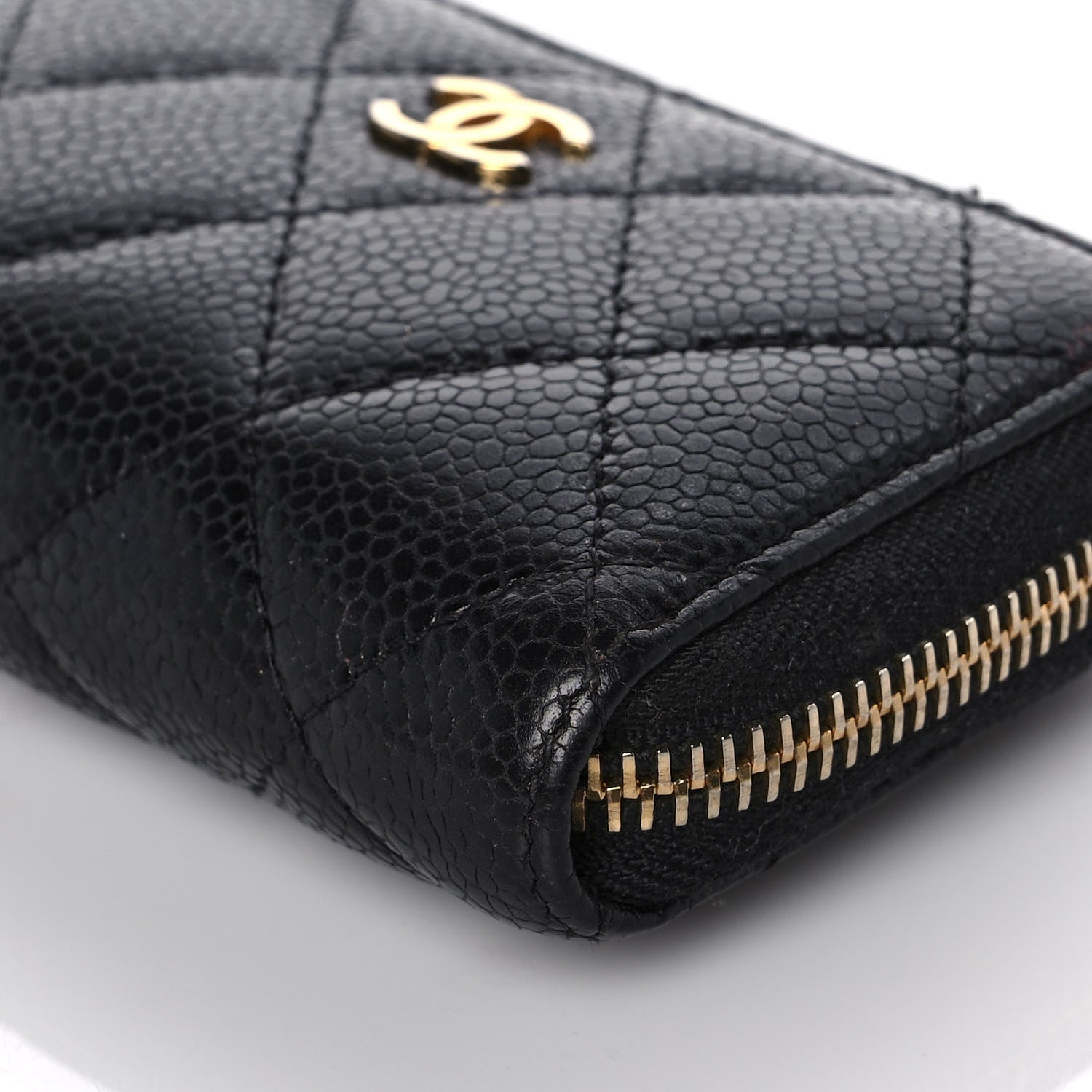 Chanel Caviar Quilted Zip Coin Purse Black 9 of 12