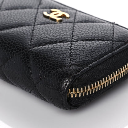 Chanel Caviar Quilted Zip Coin Purse Black 9 of 12