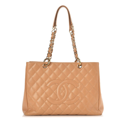 Chanel Caviar Quilted Grand Shopping Tote GST Beige 1 of 13
