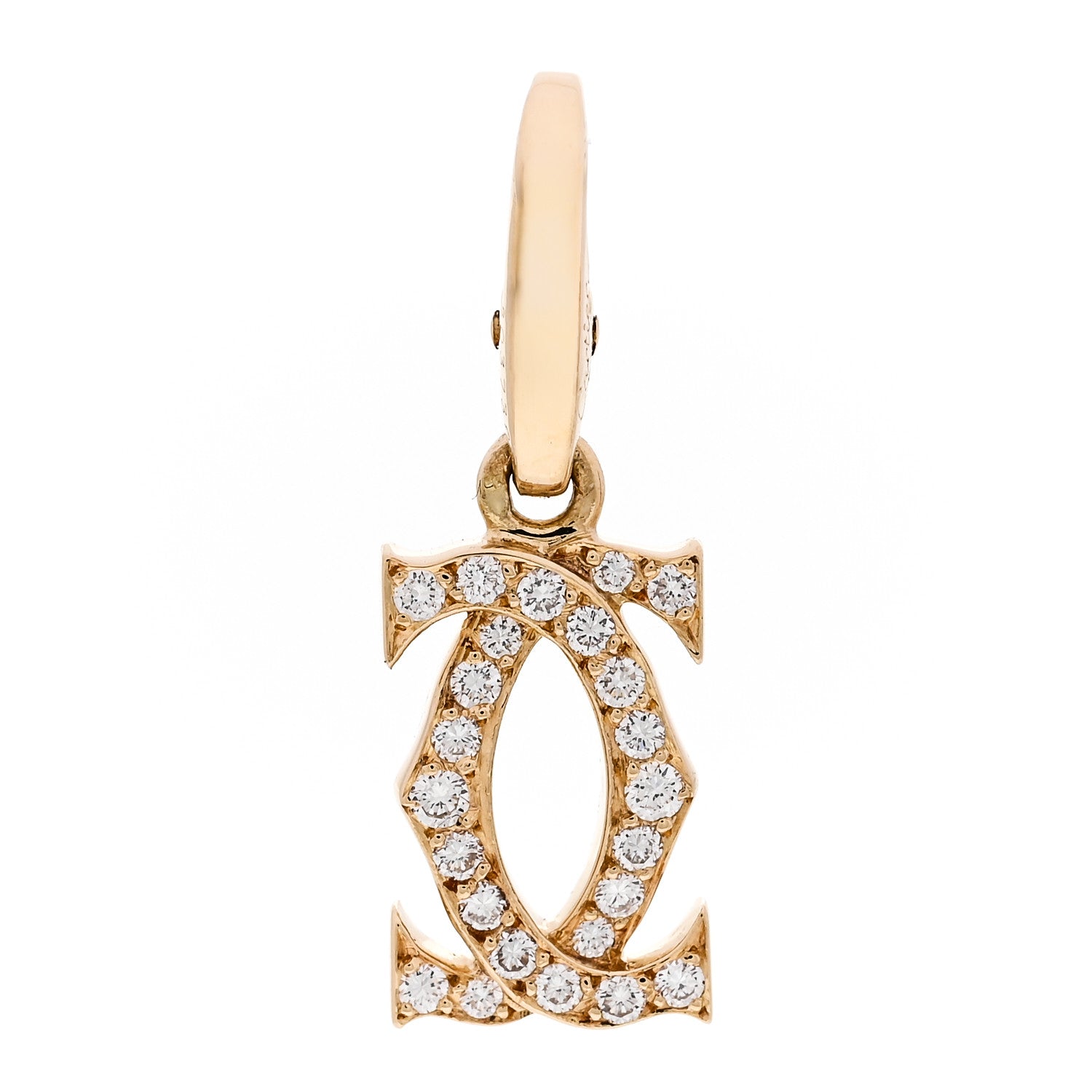 Cartier 18K Yellow Gold Diamond Logo Charm 1 of 6