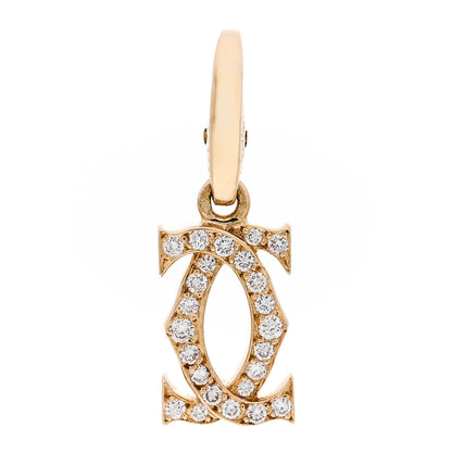 Cartier 18K Yellow Gold Diamond Logo Charm 1 of 6