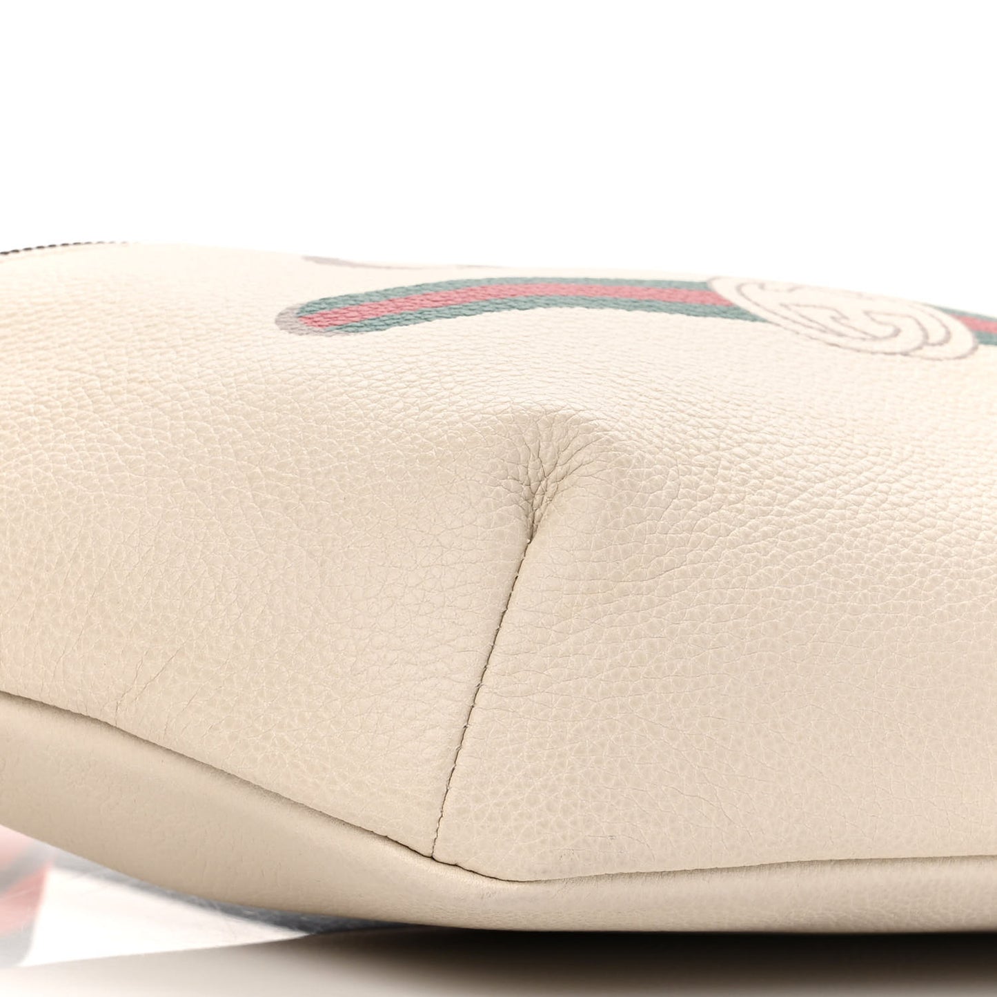 Grained Calfskin Logo Belt Bag White