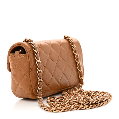 Chanel Lambskin Quilted Extra Mini Rectangular Flap Brown 3 of 10