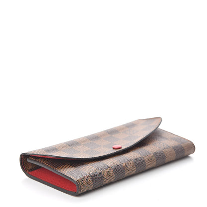 Louis Vuitton Damier Ebene Emilie Wallet Red 4 of 8