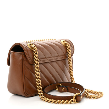 Gucci Azalea Calfskin Matelasse Diagonal Mini GG Marmont Shoulder Bag Cuir 3 of 12