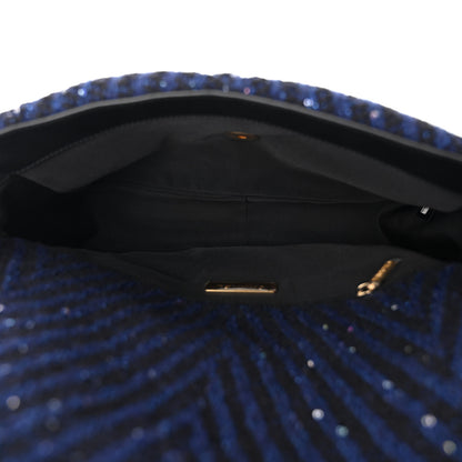 Chanel Tweed Sequin Quilted Large Chanel 19 Flap Blue Multicolor 5 of 11