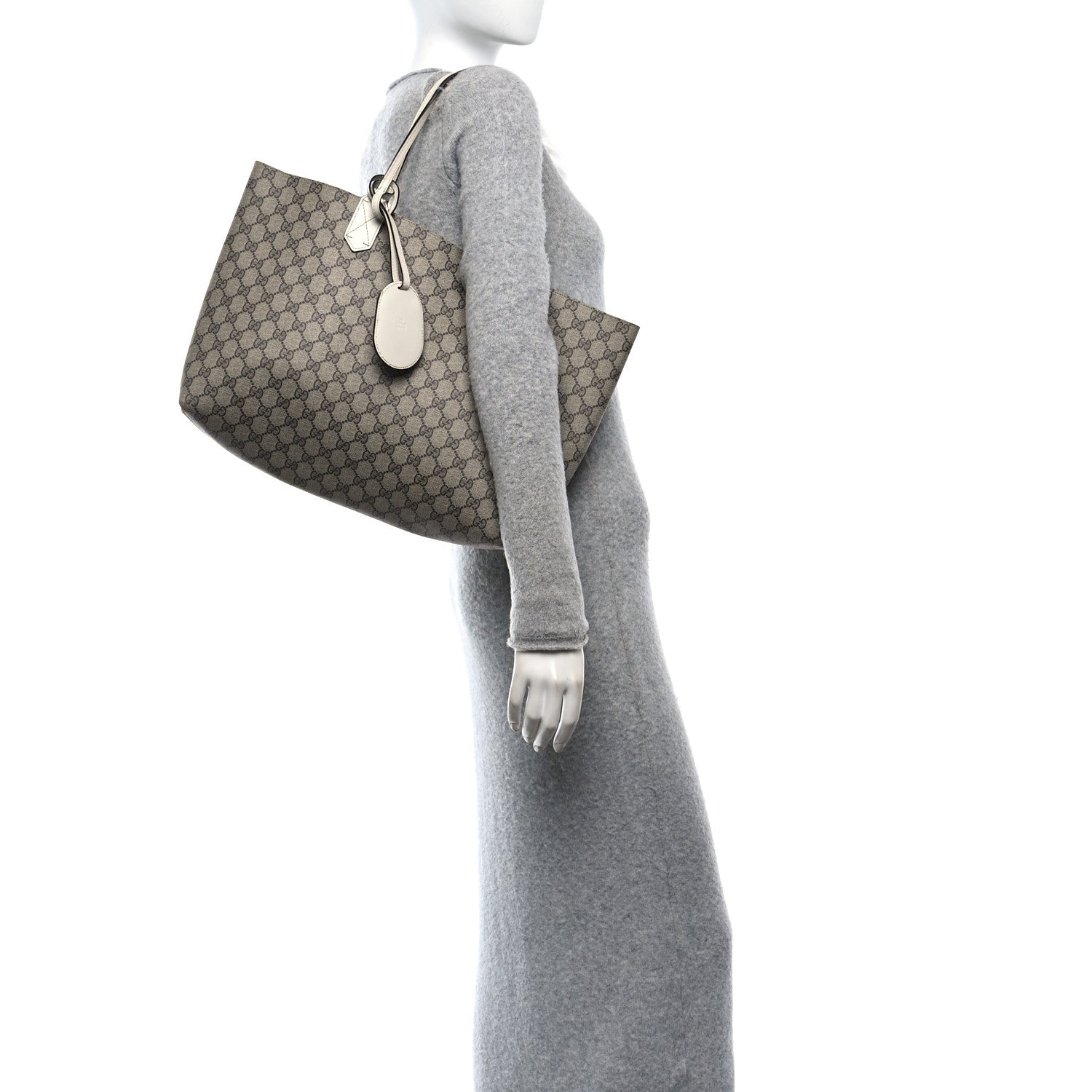 Gucci GG Supreme Monogram Medium Reversible Tote Beige White 3 of 15