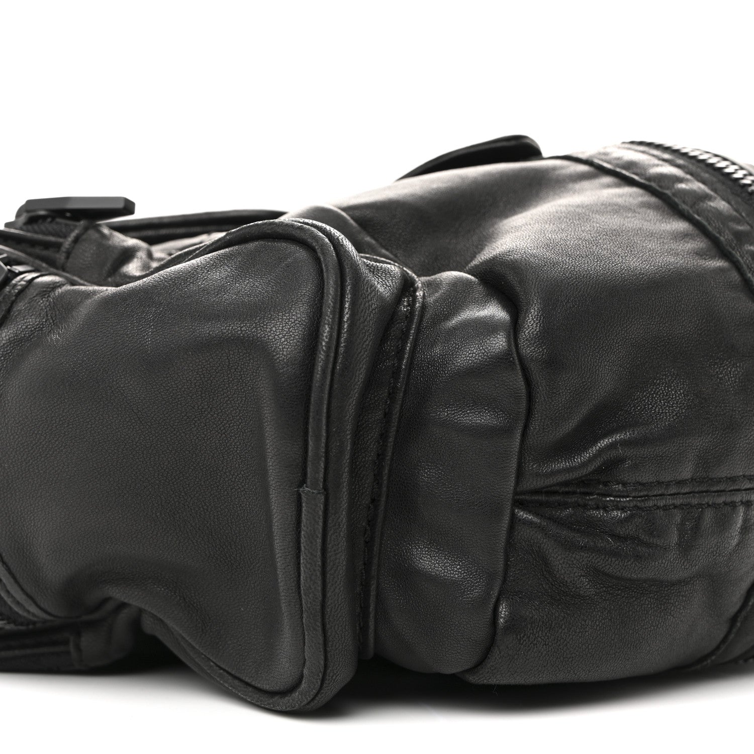 Alexander Wang Lambskin Marti Backpack Bag Washed Black Iridescent Hardware 8 of 13