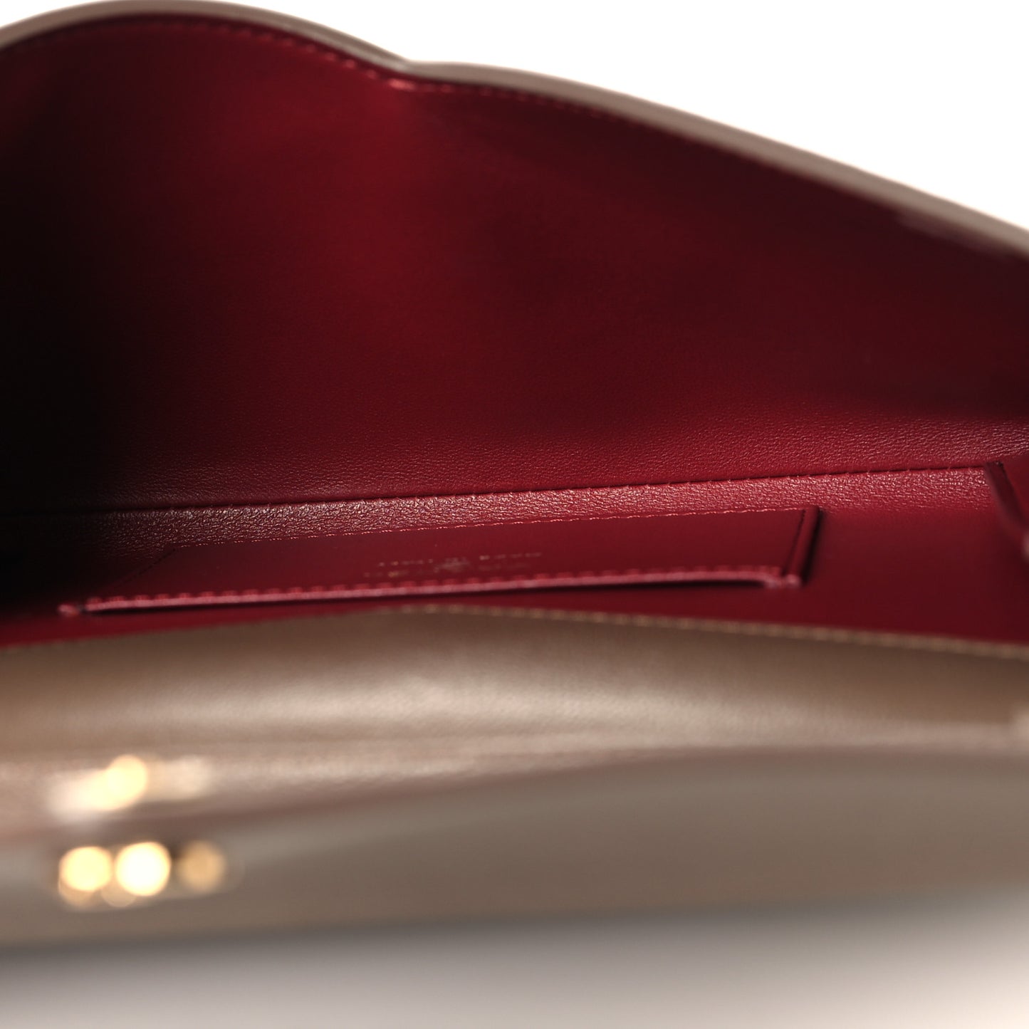 Grained Goatskin Envelope Clutch With Chain Light Brown