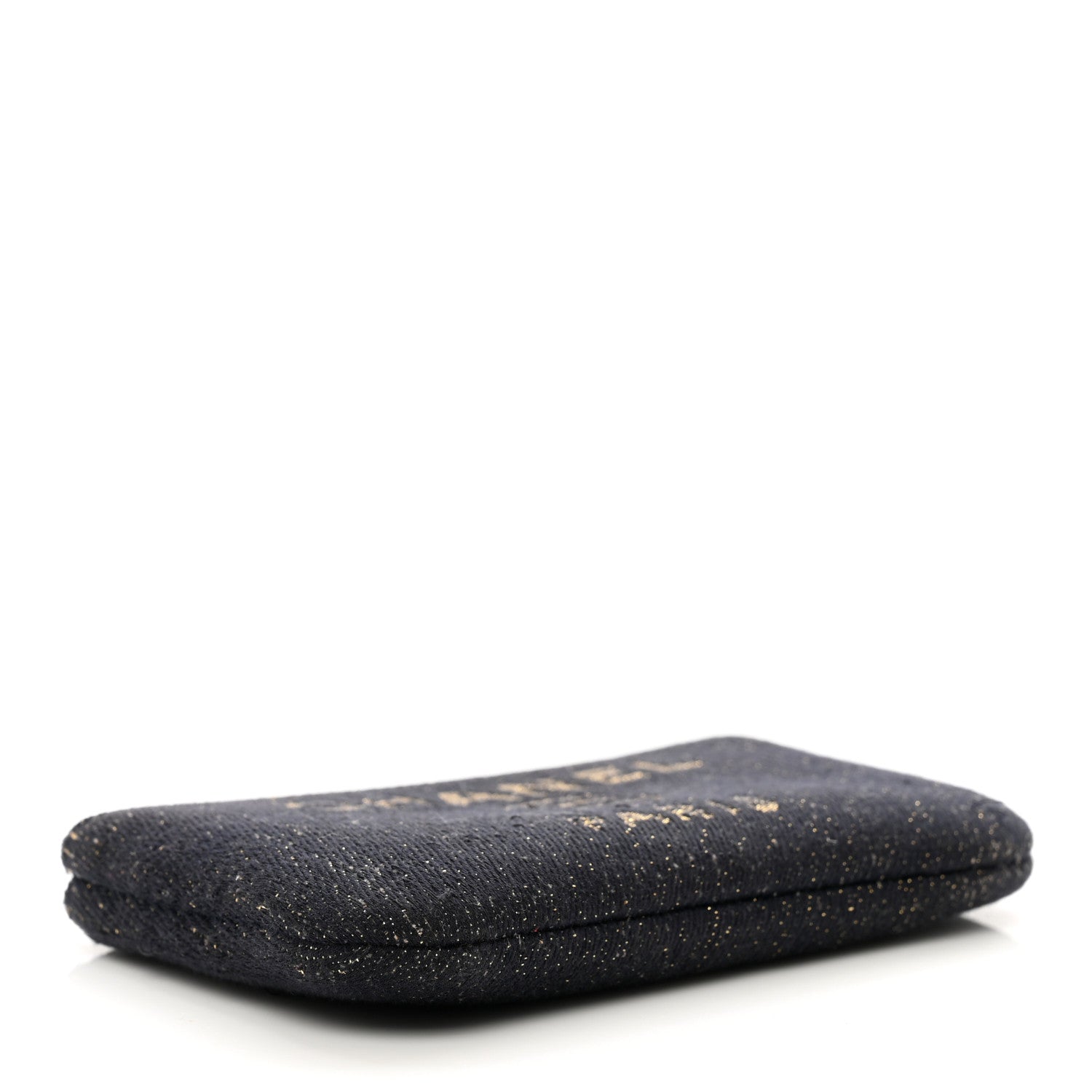 Chanel Lurex Canvas Deauville Cosmetic Pouch Navy Blue Gold 4 of 8