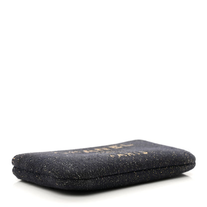 Chanel Lurex Canvas Deauville Cosmetic Pouch Navy Blue Gold 4 of 8