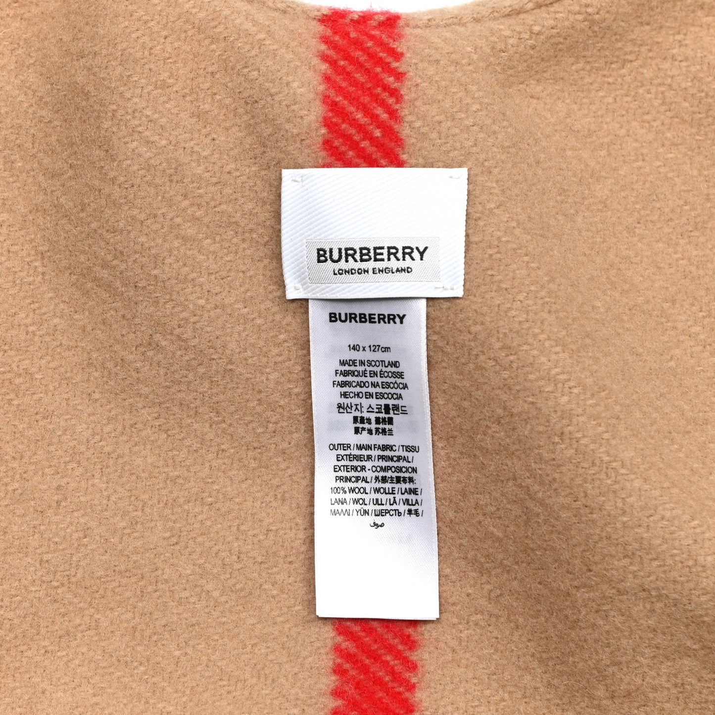 Wool Icon Stripe Cape Scarf Archive Beige