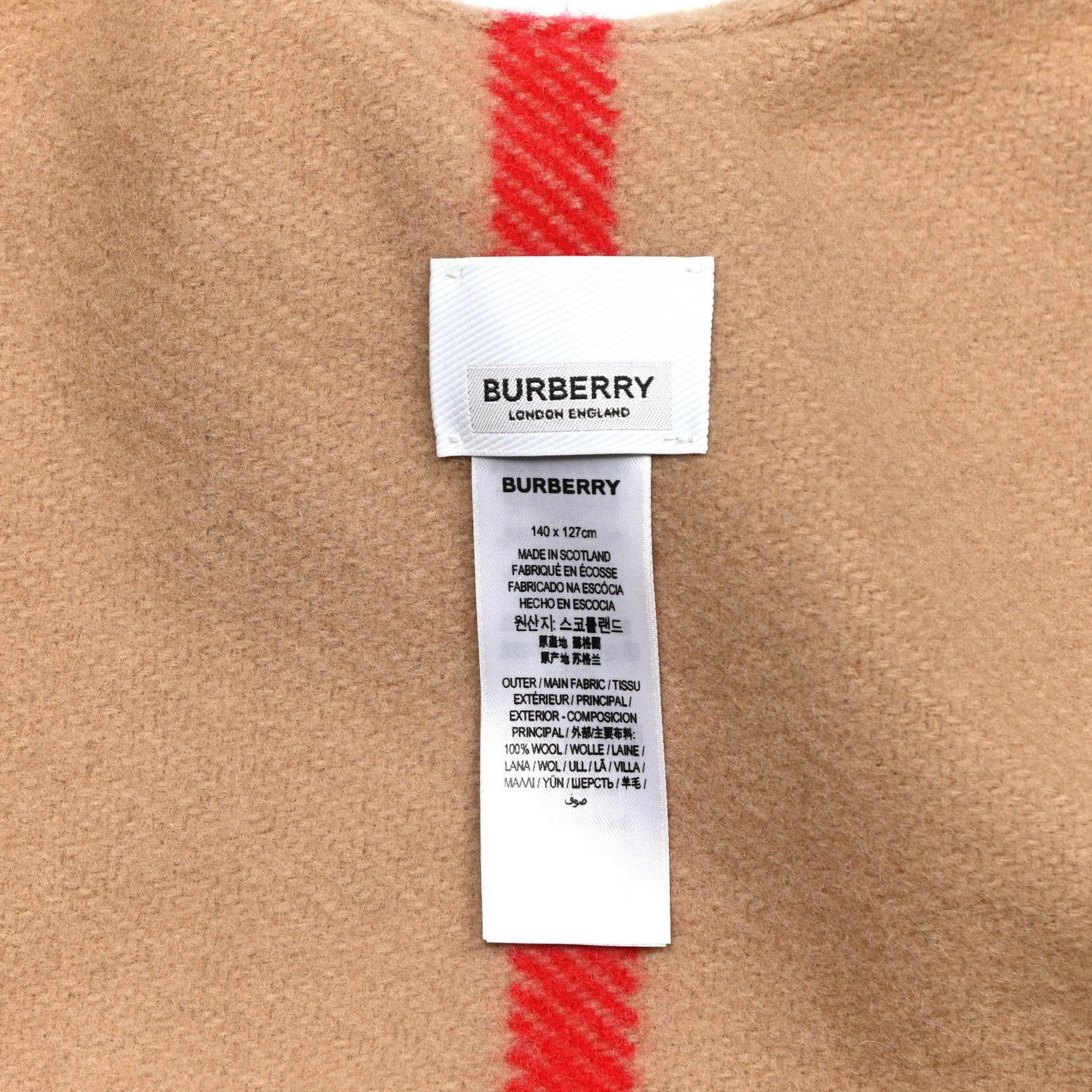 Burberry Wool Icon Stripe Cape Scarf Archive Beige 4 of 4