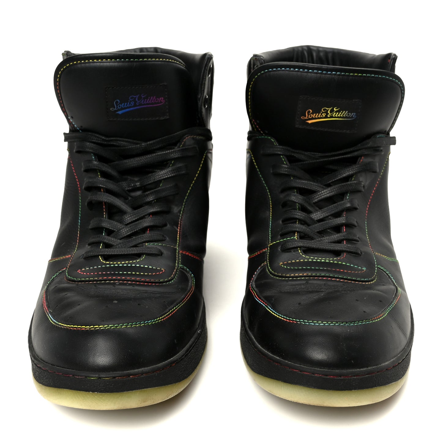 Calfskin Rivoli High Top Sneakers 12 Black Multicolor