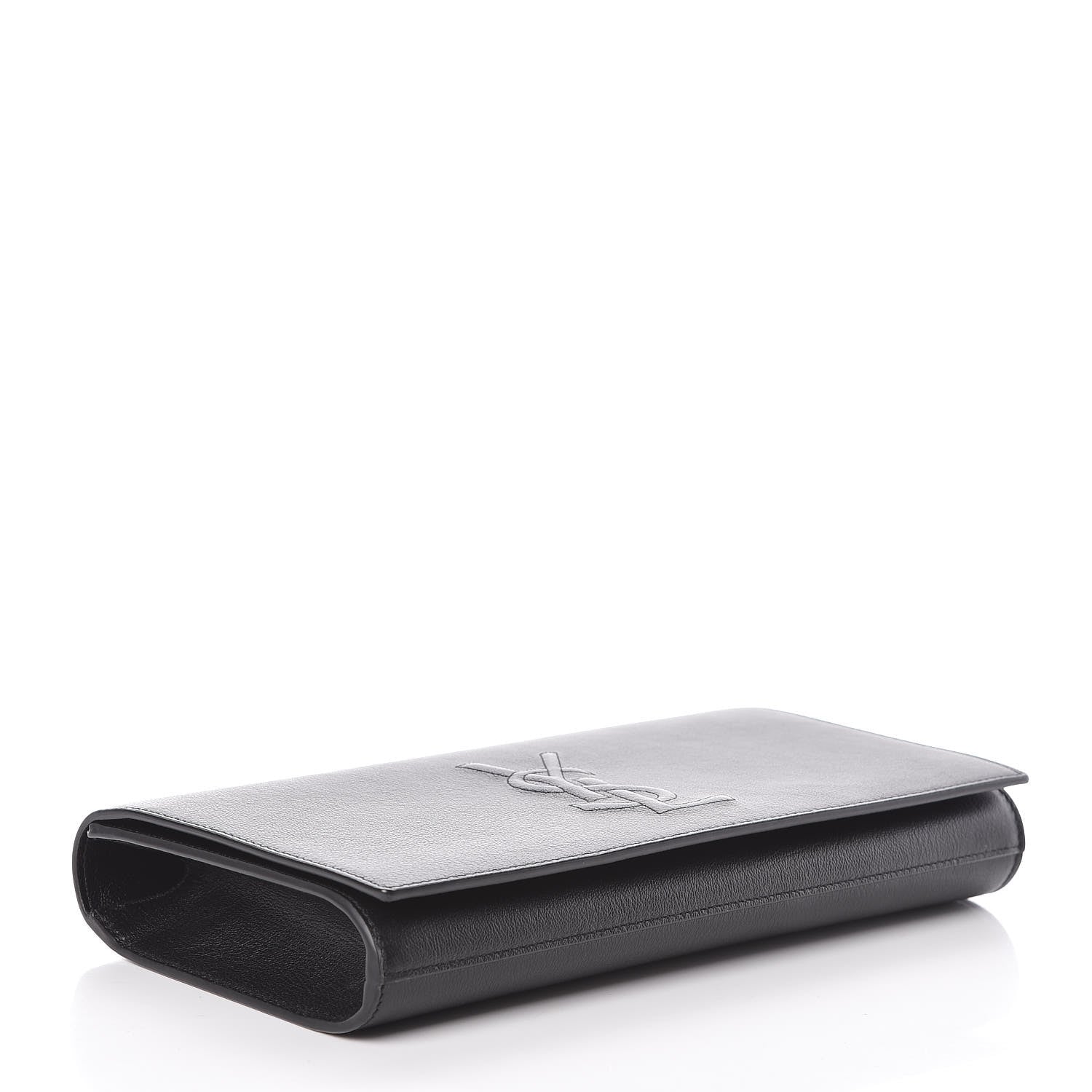 Saint Laurent Calfskin Monogram Large Belle De Jour Clutch Black 4 of 8