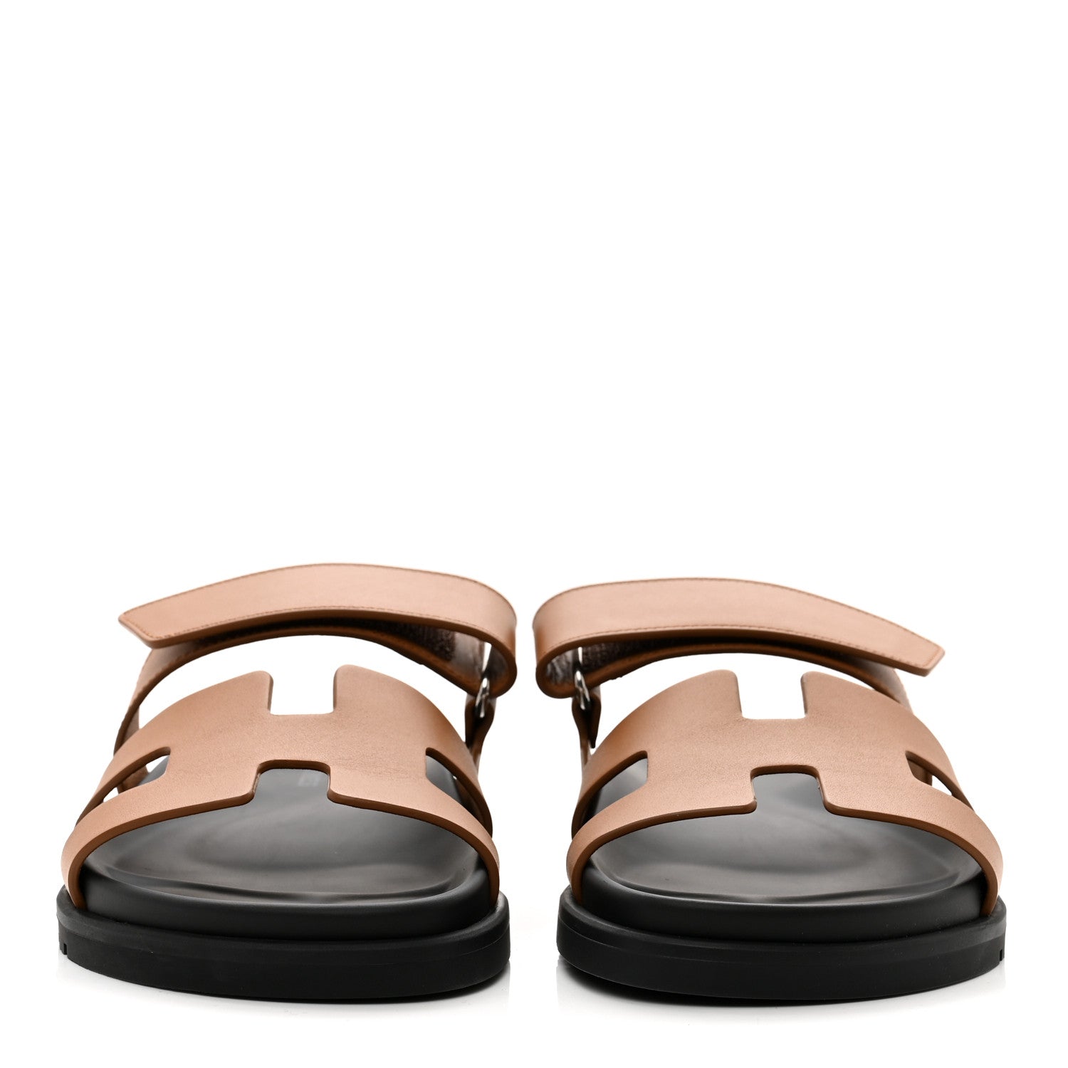 Hermes Calfskin Womens Chypre Sandals 37.5 Gold 2 of 8