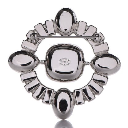 Chanel Baguette Crystal CC Brooch Silver 3 of 5