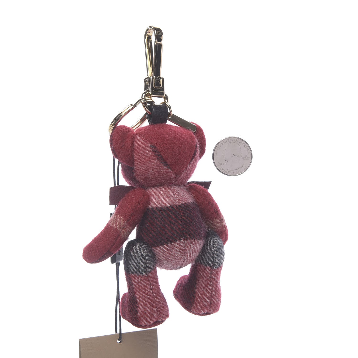 Burberry Cashmere Check Thomas Bear Bag Charm Parade Red 2 of 3